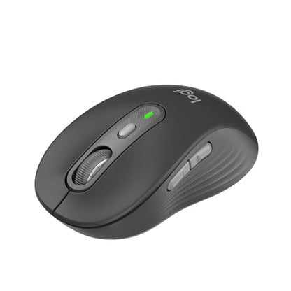 Logitech Signature Plus M750 Wireless Mouse – for Small to Medium Hands, SmartWheel, Bluetooth, Multi Device, 24-Month Battery, Silent Clicks, Customizable Side Buttons, Contoured Shape - Graphite | Wireless navigation with Bluetooth connectivity, USB rec
