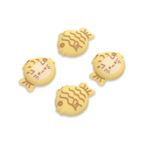PlayVital Cute Thumb Grip Caps for Nintendo Switch 2 Pro, Switch Pro Controller, Joystick Caps Cover for ps5, Edge, ps4, Xbox Series X/S, Xbox One, Elite Series 2 Controller - Taiyaki Kitten - color: Taiyaki Kitten