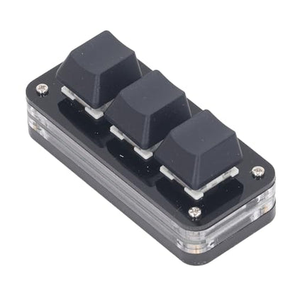 Diyeeni 3 Keys Macro Mechanical Keypad, One Handed Programmable Keypad, Blue Switch RGB Backlight, USB Customized Shortcut Macro Pad for Work Games, Select All Cut Copy Paste