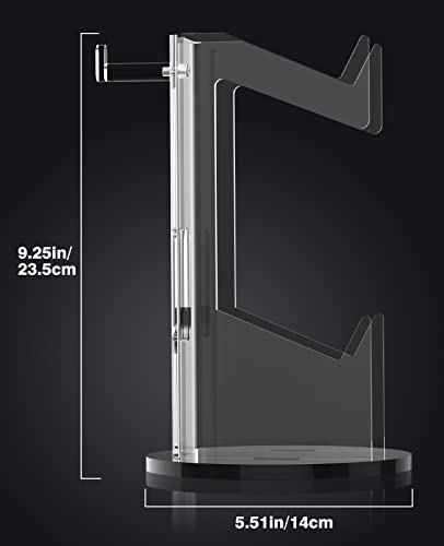MoKo Universal Game Controller & Headset Stand, 2-in-1 Holder Acrylic | Premium acrylic, crystal clear. 2-in-1 for controller and headset. Non-slip base. Fits Switch, PS5, PS4, Xbox. - color: Black&Clear