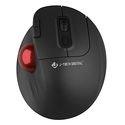 J-Tech Digital Wireless Trackball Ergonomic Mouse w/Free & Easy Thumb Control | DPI Adjustment, Precision Tracking, Multi-System Compatibility with PC, Laptop, Windows, Mac [V728] - size: Wireless Trackball Ergonomic Mouse