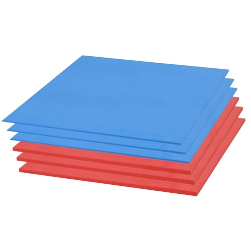 HARFINGTON Tool Box Foam 18"x14" EVA Non-Slip Toolbox Foam Inserts Adjustable Liner for Board Game Box Cases Storage Drawer, 6in1 Set - color: Red, Blue, size: 18"x14"