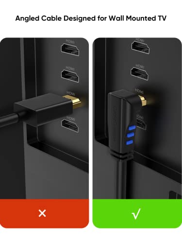 CableCreation 4K HDMI Cable Right Angle 270 Degree Upward - Supports 4K@60HZ Ultra HD for Gaming, Streaming, Movies, Male to Male, 6ft Black - size: 6FT, style: Upward Angle