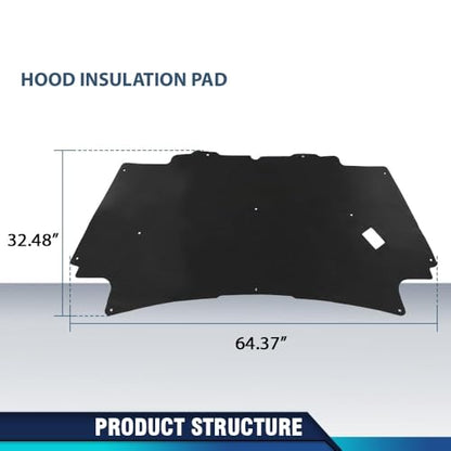 PIT66 Hood Insulation Pad with Clips Compatible with Dodge Ram 1500 Gas 2002-2008, Not for Diesel - style: 2002-2008 Dodge Ram 1500