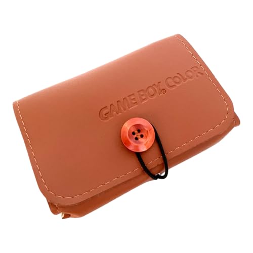 PU GBC Leather Case Carrying Bag for Game Boy Color/Game boy Pocket, Anbernic RG351V, Retroid Pocket 1 - Portable Travel Case, Protective Pouch for Handheld Retro Game Console (Brown)