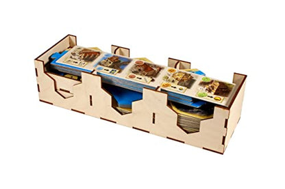The Broken Token Game Organizer Compatible with Catan Base Game - Wooden Game Organizing Box with Multiple Trays - style: Standard Edition