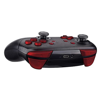 eXtremeRate Red Repair ABXY D-pad ZR ZL L R Keys for Nintendo Switch Pro Controller, Glossy DIY Replacement Full Set Buttons with Tools for Nintendo Switch Pro - Controller NOT Included - color: Scarlet Red