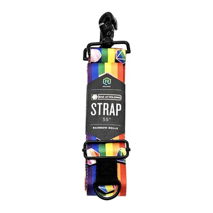 Rollacrit Gelatinous Cube 55-inch Bag Strap - Nylon Strap for Bag of Holding Messenger Bag, Purses, Cross-body bags, game bags - style: Rainbow