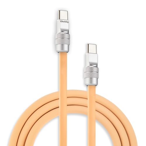 chubbycable Chubby 2.0 USB C 240W Fast Charging Cable Silicone Soft Durable USB C Cable Extra Thick Charger Cord Compatible with iPhone 17-15 Series iPad, Desert, Type-C to Type-C, 3.3FT - color: Desert Titanium, size: 3.3ft (1m), style: Type C-Type C