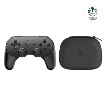 8Bitdo Pro 2 Wireless Bluetooth Controller with Travel Case, Hall Effect Joystick Update, Retro Gamepad for Switch/Switch 2, PC, Android, and Steam Deck & Apple (Black Edition) - color: Black Edition