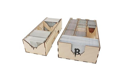 The Broken Token Frosthaven Compatible Game Organizer with Monster Tuck Boxes - Wood Storage Box with Multiple Trays for Cards, Tokens & More - Wooden Game Organizer