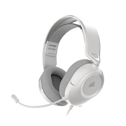 Corsair HS35 v3 Wired Gaming Headset with Mic – White | PC/PS5/PS4/Switch/Xbox/Mac, Lightweight Comfort, 3.5mm - color: White