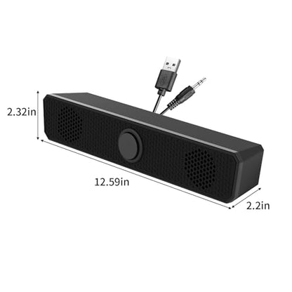Wired Computer Speakers for Desktop Pc Laptop HiFi Gaming Speakers | Volume Knob Noise Cancelling USB Speaker 360° Surround Sound Sound Bar for Pc Computer Soundbar Sound Bars for Smart Tv
