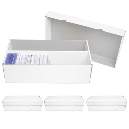 NUMINA 4 Pack 2-Row Card Storage Boxes (Holds Up to 1600 Cards per Box), Easy Access Trading Card Organizer for MTG & Sports Cards, Fits Sleeved & Toploader Cards - size: 4 Pack