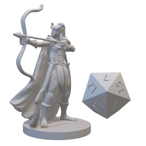 Ranger Miniatures for DND Pathfinder RPG Unpainted Resin 28mm-32mm 3D Printed (Tiefling Female Ranger 2) - style: Tiefling Female Ranger 2