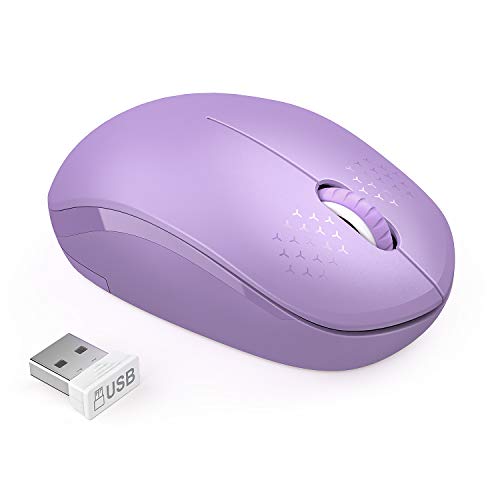 seenda Wireless Mouse for Laptop, 2.4G Noiseless Mouse with USB Receiver - Optical Tracking Portable Computer Mice for Chromebook, PC, Tablet, Windows System, 24 Months Battery Life - Purple - color: Purple