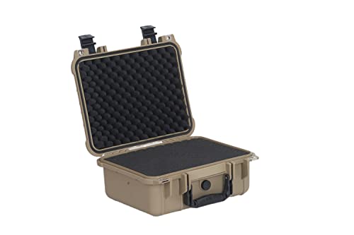 MEIJIA All Weather IP67 Waterproof Hard Camera Case,Hard Protective Case,Hard Case with Customizable Foam,Fit Use of Drones,Camera,Equipments,Pistols(Desert Tan,13.35 x11.63x5.98inches) - color: Desert Tan, size: 13.35 x11.63x5.98inches