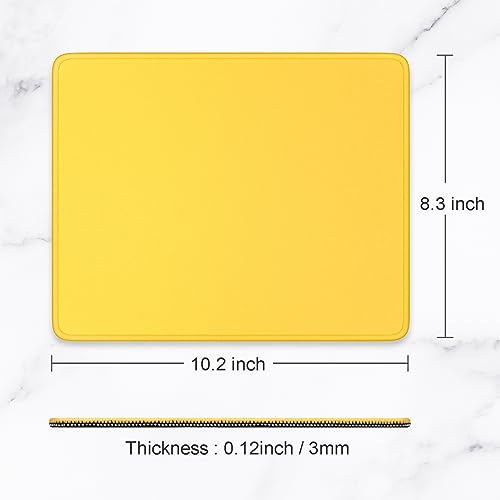 Hsurbtra Mouse Pad, Premium-Textured Square Mousepad 10.2 x 8.3 Inch, Stitched Edge Anti-Slip Waterproof Rubber Pretty Cute Computer Mat for Office Gaming Laptop Women Kids Apricot Yellow - color: Apricot Yellow, size: Square Mousepad (10.2" x 8.3")