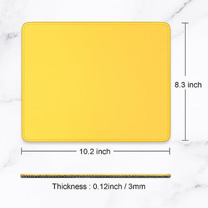 Hsurbtra Mouse Pad, Premium-Textured Square Mousepad 10.2 x 8.3 Inch, Stitched Edge Anti-Slip Waterproof Rubber Pretty Cute Computer Mat for Office Gaming Laptop Women Kids Apricot Yellow - color: Apricot Yellow, size: Square Mousepad (10.2" x 8.3")