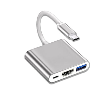 3-in-1 USB-C to HDMI Hub, USB C Adapter to Usb3.0 4K Ultra HD,5.0Gbps High-Speed Data Transfer, 100W PD Charging Docking Station| Compatible with USB Keyboards, mice, Projector, Monitor, Laptop