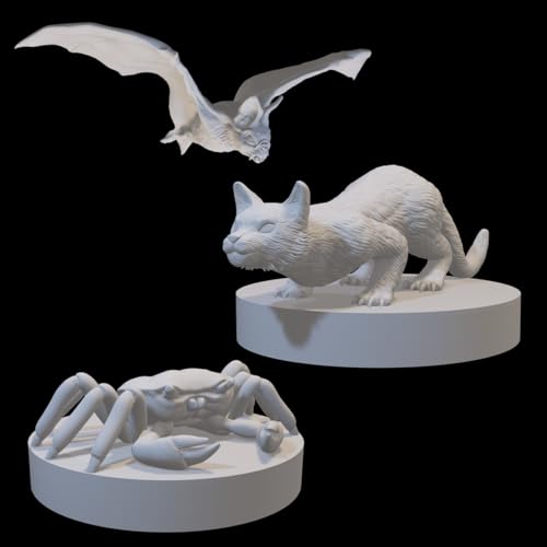 Wizard Familiar Miniatures Set for DnD, D&D, Pathfinder, Table Top RPG, and more - 15-piece set