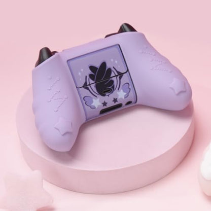 GeekShare Controller Skin Set for Xbox Soft Silicone Protective Cover Skin Case Compatible with Xbox Series X Controller with 2 Thumb Grip Caps and 2 Stickers - Star Wings Series Purple - color: Purple