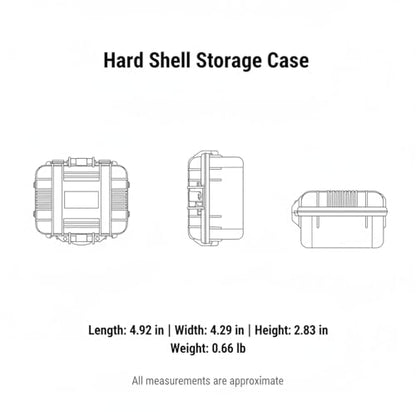 Compact Hard Shell Storage Case with Foam Insert, Protective PP Plastic Box for Small Accessories, 4.9 x 4.3 x 2.8 Inches, Black