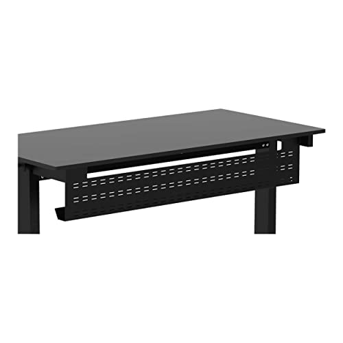 Stand Up Desk Store Under Desk Cable Management Tray Black Horizontal Computer Cord Raceway and Modesty Panel (Black, 51") - color: Black, size: 60"