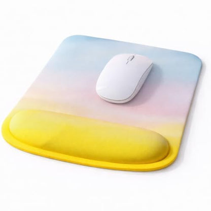 Ergonomic Memory Foam Mouse Pad with Wrist Support, Orange, Ultra-Smooth Surface, Anti-Slip Base (Yellow Pastel, Medium) - color: Yellow Pastel