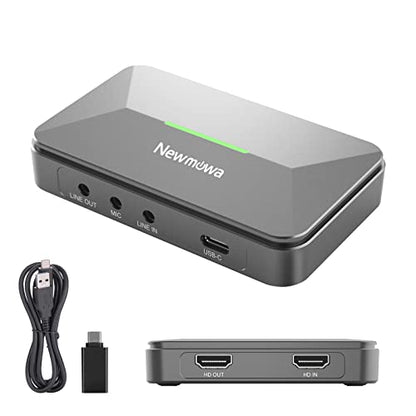 Newmowa HDMI Capture Card 1080P USB3.0 Audio for Streaming OBS/Zoom | Video Capture Device for Gaming Teaching Live Streaming Video Recorder, Compatible with Windows Mac OS System