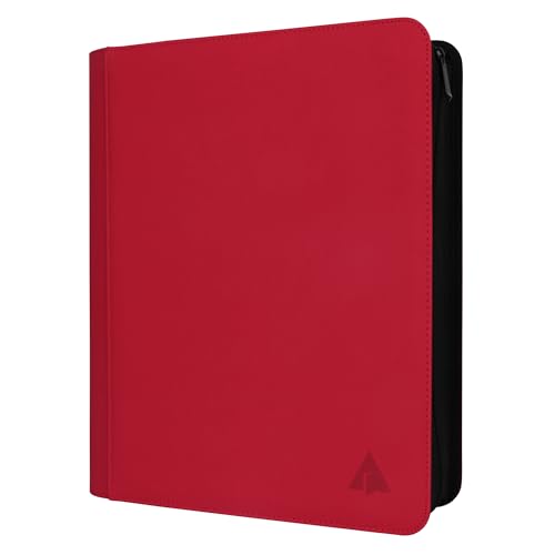 Top loader Binder, Holds 504 Top loaders, 9-Pocket Top Loader Binders with Sleeves for TCG & Sports Cards in 3'' x 4'' Top loaders -Red - color: Red