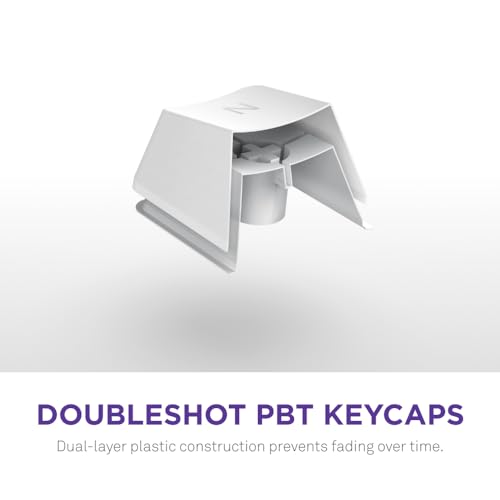 NZXT Function 2 Full-Size Wired Optical Gaming Keyboard - 8K Polling Rate - Linear Optical Switches - Adjustable Actuation - Double-Shot PBT Keycaps - RGB - Hot-Swappable - White - color: White, size: Full Size, style: Function 2