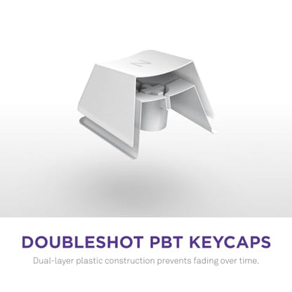 NZXT Function 2 Full-Size Wired Optical Gaming Keyboard - 8K Polling Rate - Linear Optical Switches - Adjustable Actuation - Double-Shot PBT Keycaps - RGB - Hot-Swappable - White - color: White, size: Full Size, style: Function 2