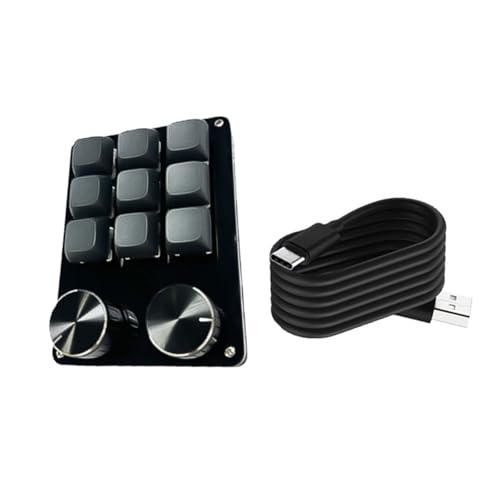 Programmable Macro Keyboard with 2Knobs, Mechanical Gaming Keypad, Hot Swappable Switches, USB Connection