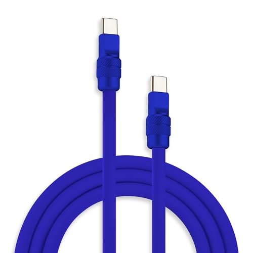 chubbycable Chubby 2.0 USB C 240W Fast Charging Cable Silicone Soft Durable USB C Cable Extra Thick Charger Cord Compatible with iPhone 17-15 Series iPad, Dark Blue+Dark Blue, Type-C to Type-C, 3.3FT - color: Dark Blue+Dark Blue, size: 3.3ft (1m), style: