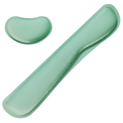 Keyboard Wrist Rest Mouse Wrist Support Set, Memory Foam Wrist Rest Pad for Computer Laptop Keyboard Mouse, Ergonomic Wrist Cushion Support for Typing Pain Relief, Gaming Home Office, Green - color: Green