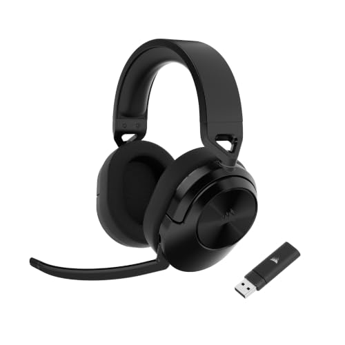 Corsair HS55 Wireless Multiplatform Lightweight Gaming Headset with Bluetooth - Dolby 7.1 Surround Sound - iCUE Compatible - PC, PS5, PS4, Nintendo Switch, Mobile - Black - color: Carbon, style: HS55 WIRELESS / Bluetooth