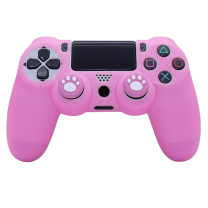 Ralan Silicone Controller Skin Protector for PS4 - Pro Thumb Grip x6, Skull Cap Grip x2 (Camouflage Pink+White Pink) - color: Pink
