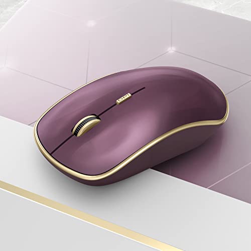 JOYACCESS J Wireless Mouse for Laptop, 2.4G Slim Wireless Silent Mouse, Portable Wireless Computer Mouse, 3200 DPI, USB Wireless Mouse for Desktop, Notebook, Chromebook, PC (Wine Red) - color: Wine Red