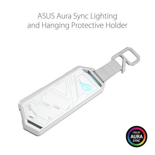 ASUS ROG Strix Arion White M.2 NVMe SSD Enclosure-USB3.2 Gen 2x1 Type-C (10Gbps), Dual USB-C to C & USB-C to A, Screwdriver-Free, Fits PCIe 2280/2260/2242/2230 M Key/B+M Key, 1 Year Warranty - size: White|up to 10Gbps, style: ROG Arion