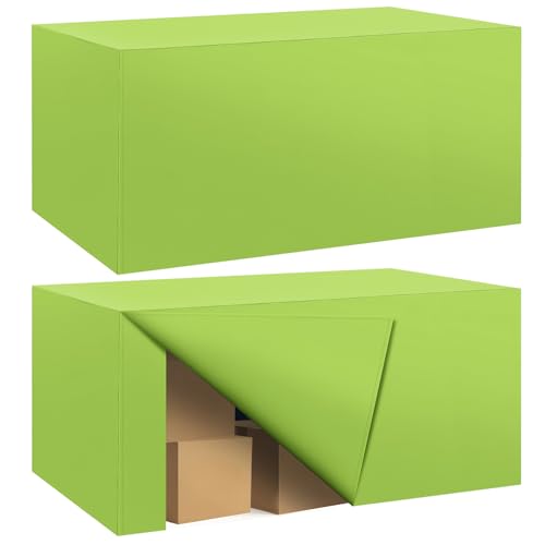 Ascoza 2 Pack Fitted Tablecloth for 6 Foot Rectangle 72 x 30 Inch Apple Green Table Covers Water Resistant Polyester Cloth for Folding, Parties,Display, Trade Show (Apple Green) - color: Apple Green, size: 6FT