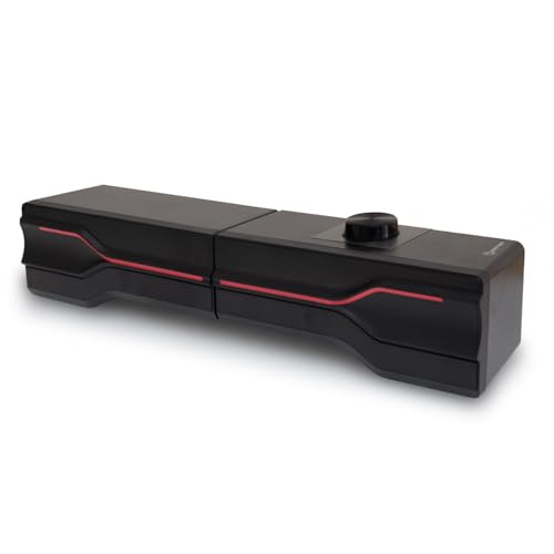 Desktop USB Powered 2-in-1 Soundbar Stereo Speaker, RGB LED Light - style: LED
