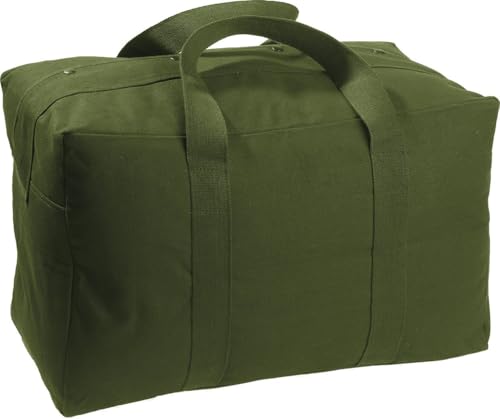 Tactical Parachute Cargo Bag LARGE Cotton Canvas Carry Bag, 24" x 15" x 13" - Olive Drab - color: Olive Drab, size: Large (24" x 15" x 13")