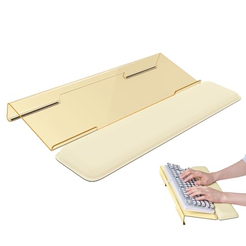 Laborio Computer Keyboard Wrist Rest, Keyboard Riser Stand for Desk(Beige) | Ergonomic Acrylic Keyboard Holder, Non-slip Wrist Pad, Pain Relief for Typing, Multiple Colors - color: Beige