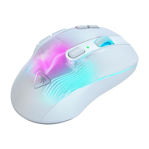 Turtle Beach Kone XP Air Wireless RGB Gaming Mouse for PC | 19K DPI Sensor, Rechargeable 100-Hr Battery, Charging Dock, 29 Programmable Inputs, Ergonomic, Bluetooth, 4D Wheel, White - color: White