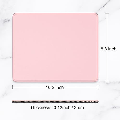 Hsurbtra Mouse Pad, Premium-Textured Square Mousepad 10.2 x 8.3 Inch, Stitched Edge Anti-Slip Waterproof Rubber Pretty Cute Computer Mat for Office Gaming Laptop Women Kids Pink - color: Pink, size: Square Mousepad (10.2" x 8.3")