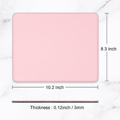 Hsurbtra Mouse Pad, Premium-Textured Square Mousepad 10.2 x 8.3 Inch, Stitched Edge Anti-Slip Waterproof Rubber Pretty Cute Computer Mat for Office Gaming Laptop Women Kids Pink - color: Pink, size: Square Mousepad (10.2" x 8.3")
