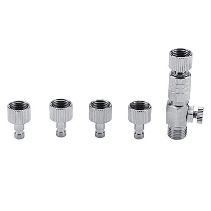 Tbest Harder Steenbeck Airbrush Quick Connect,Airbrush Quick Release Disconnect Adapter 1/8 in Male and Female Connections Adapter with Adjustable Control Valve Airbrush Accessories