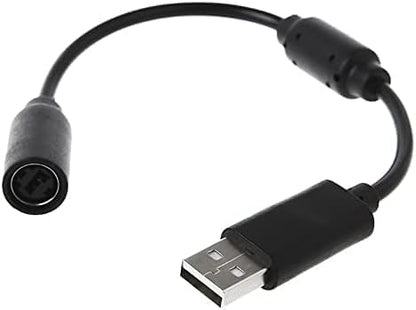Black USB Breakaway PC Extension Cable Cord Converter Adapter for Xbox 360 Wired Controller Gamepad, Accessories Cables and Adapters