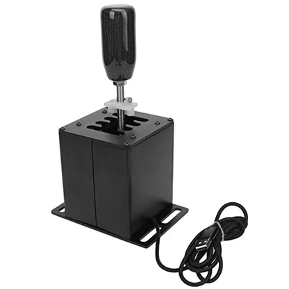 Zunate USB Simulator Shifter for Racing Games, H Shifter with Carbon Fiber Grip, Compatible with and GT Steering Wheel, PC Plug and Play Gear